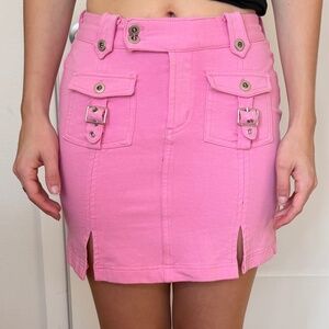 Pink Cargo Mini Skirt